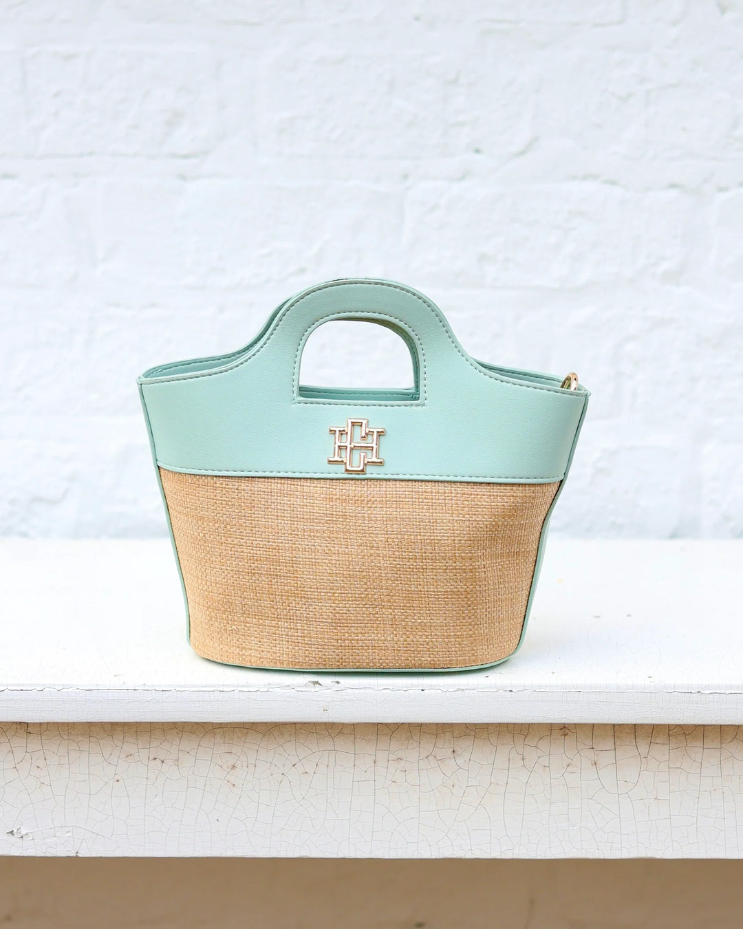 Emma Mini Tote Natural Mint