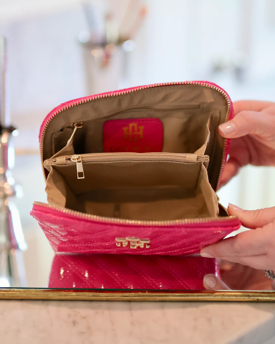 Ibiza Small Pouch Hot Pink Patent