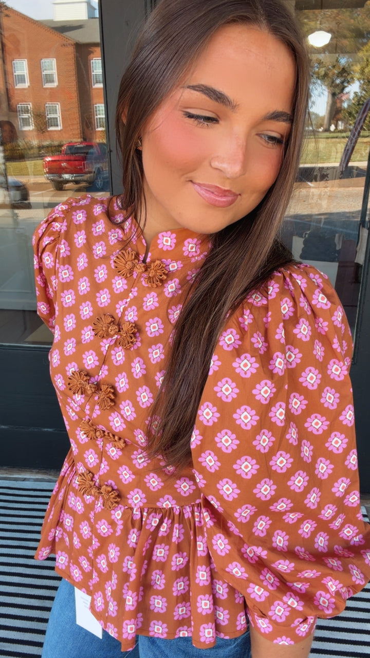The Retro Bloom Peplum Top