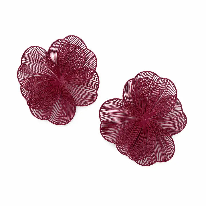 Erica Statement Earrings - Crimson