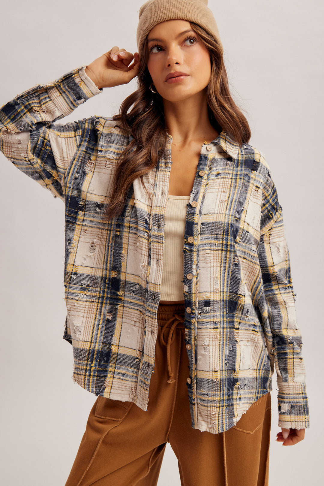 The Well Worn Plaid Shacket