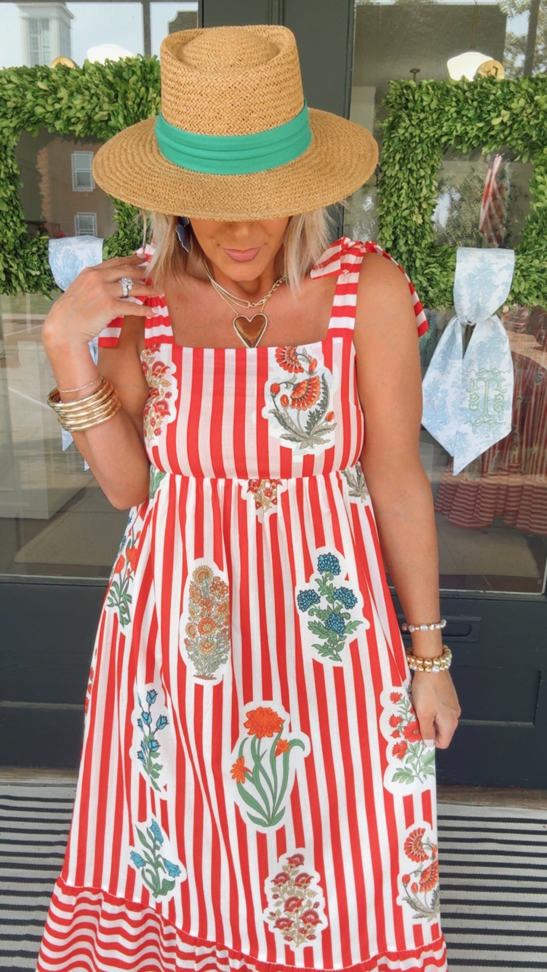 THML Red Ribbon Garden Dress