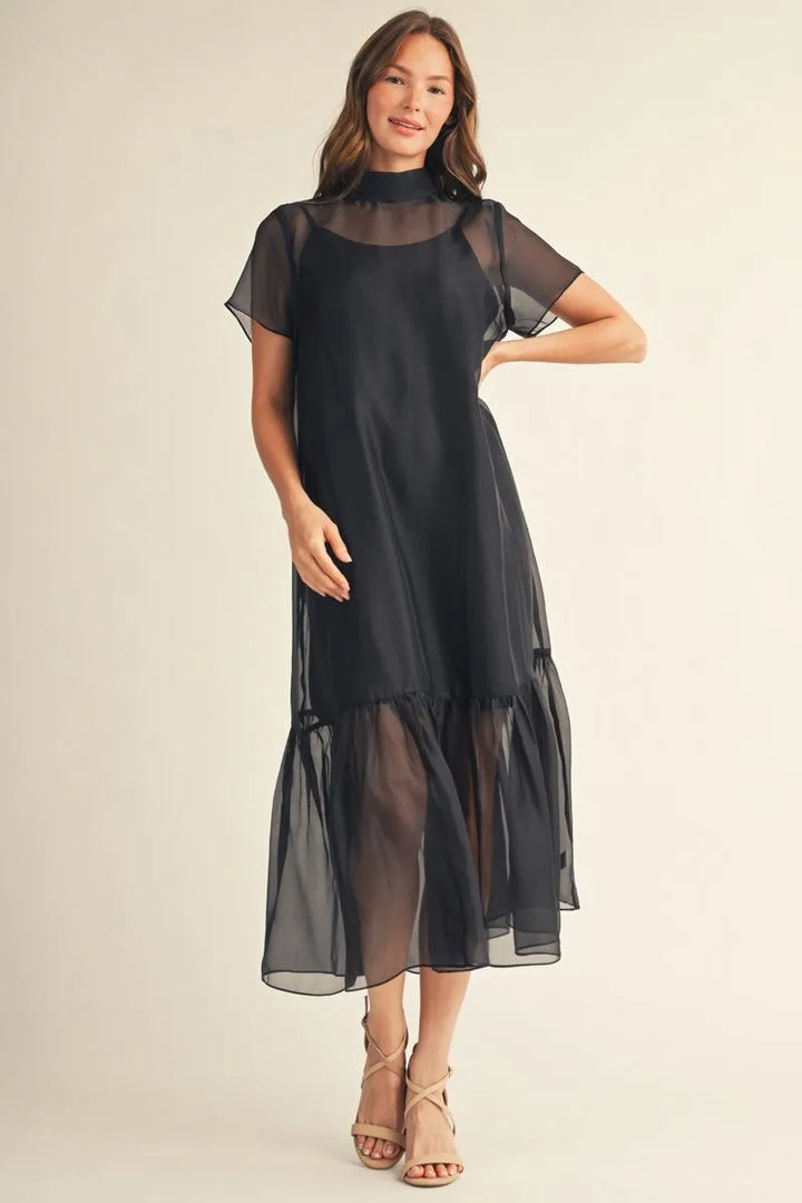 The Sheer Elegance Midi Dress