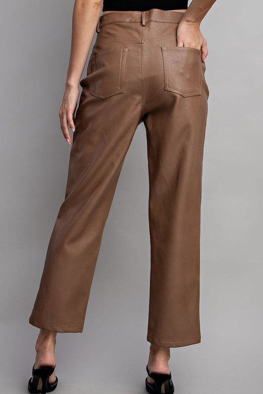 ee:some Leather Straight Pants Coco