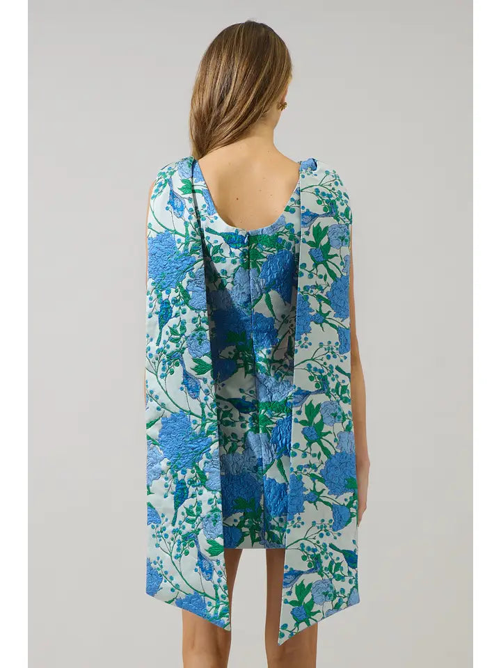 Willa Floral Jacquard Bow Sash Dress