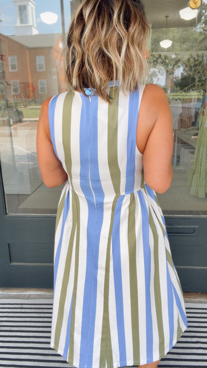 The Olive Stripe Dress