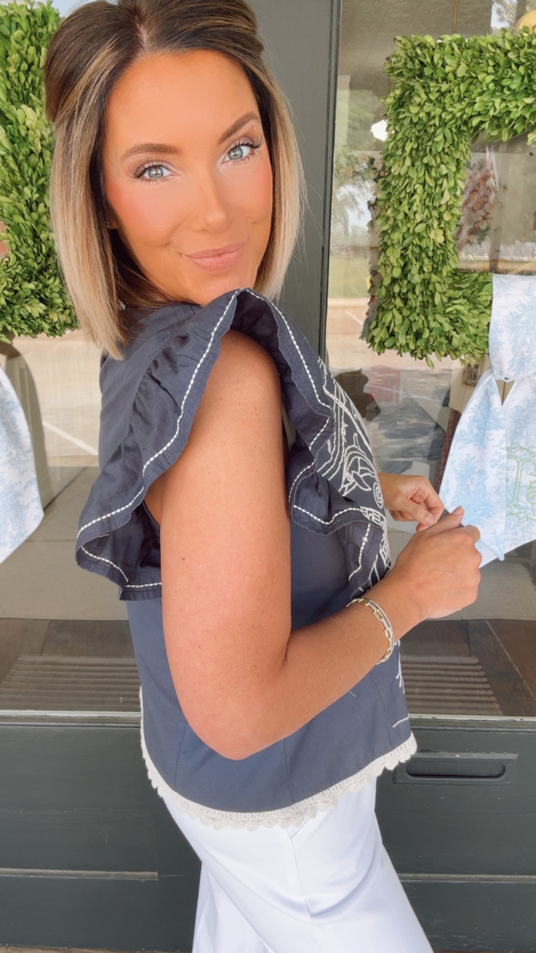 THML Navy Coast Breeze Blouse