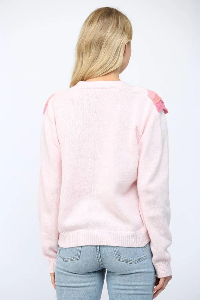 Scallop Ruffle Cardigan Sweater