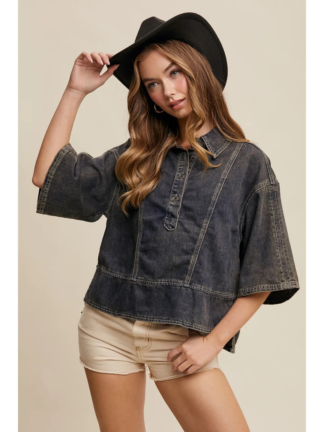 The Kara Denim Top