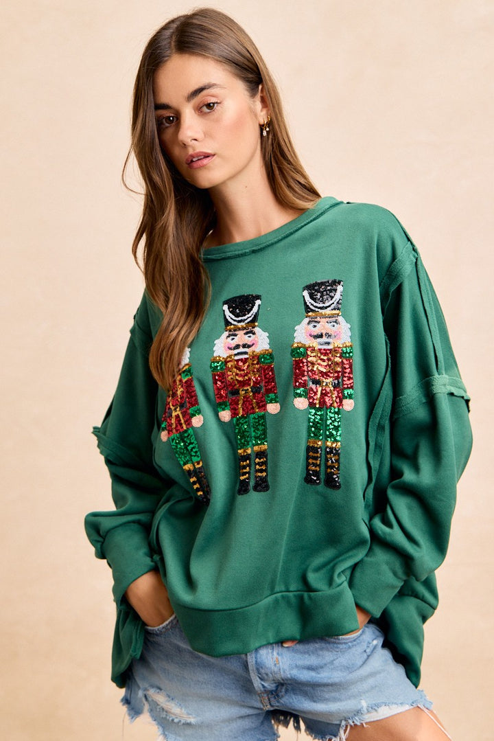 Christmas Sequin Nutcracker Sweatshirt