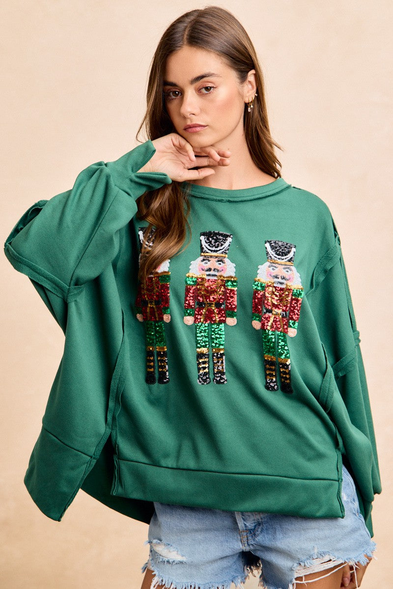 Christmas Sequin Nutcracker Sweatshirt