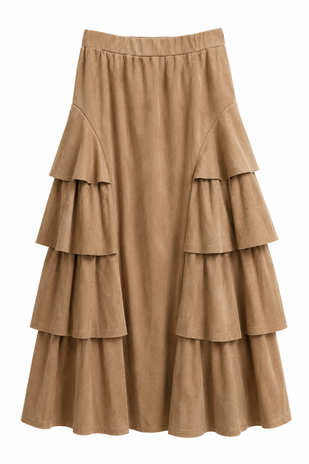 The Toasted Ruffle Suede Skirt