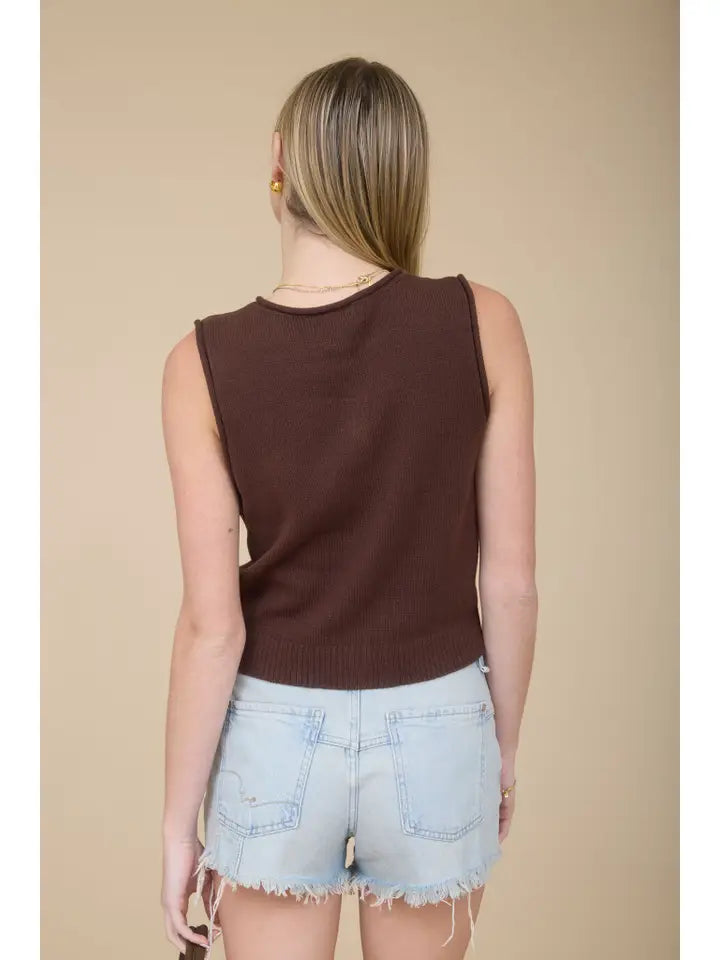 The Espresso Button Vest