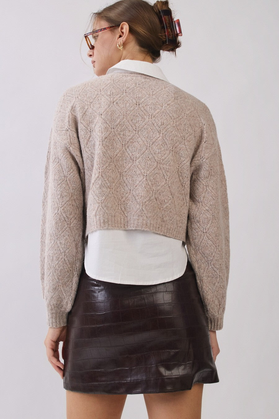 The Merlot Croc Mini Skirt