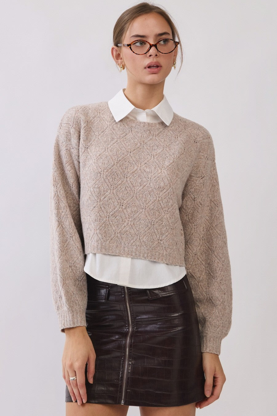The Merlot Croc Mini Skirt