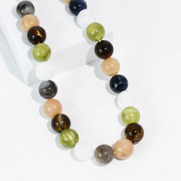 Pop Of Joy Olive Mix Necklace