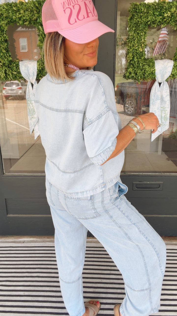 The Washed Denim Stroll Set