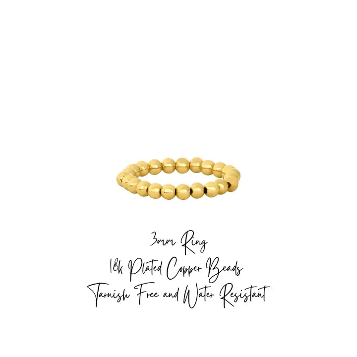 Beaded Ring ~ 18k Gold-Plated Copper Bead Ring