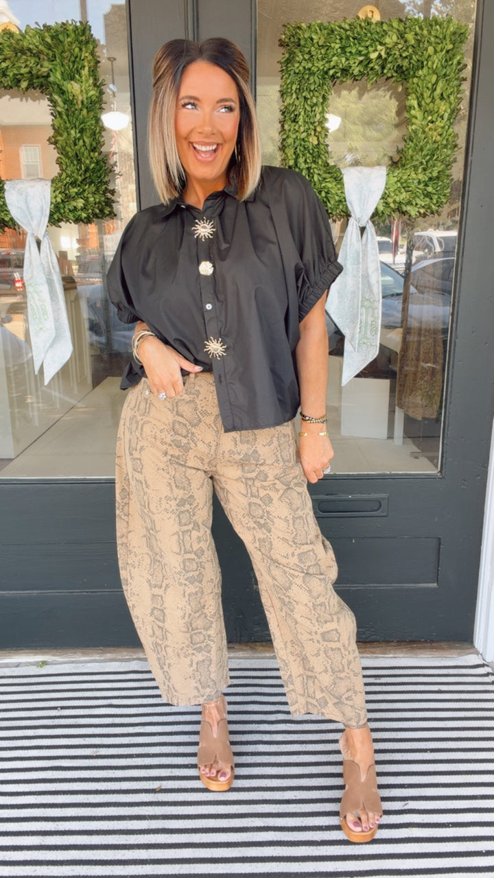 The Aspen Snake Print Pant