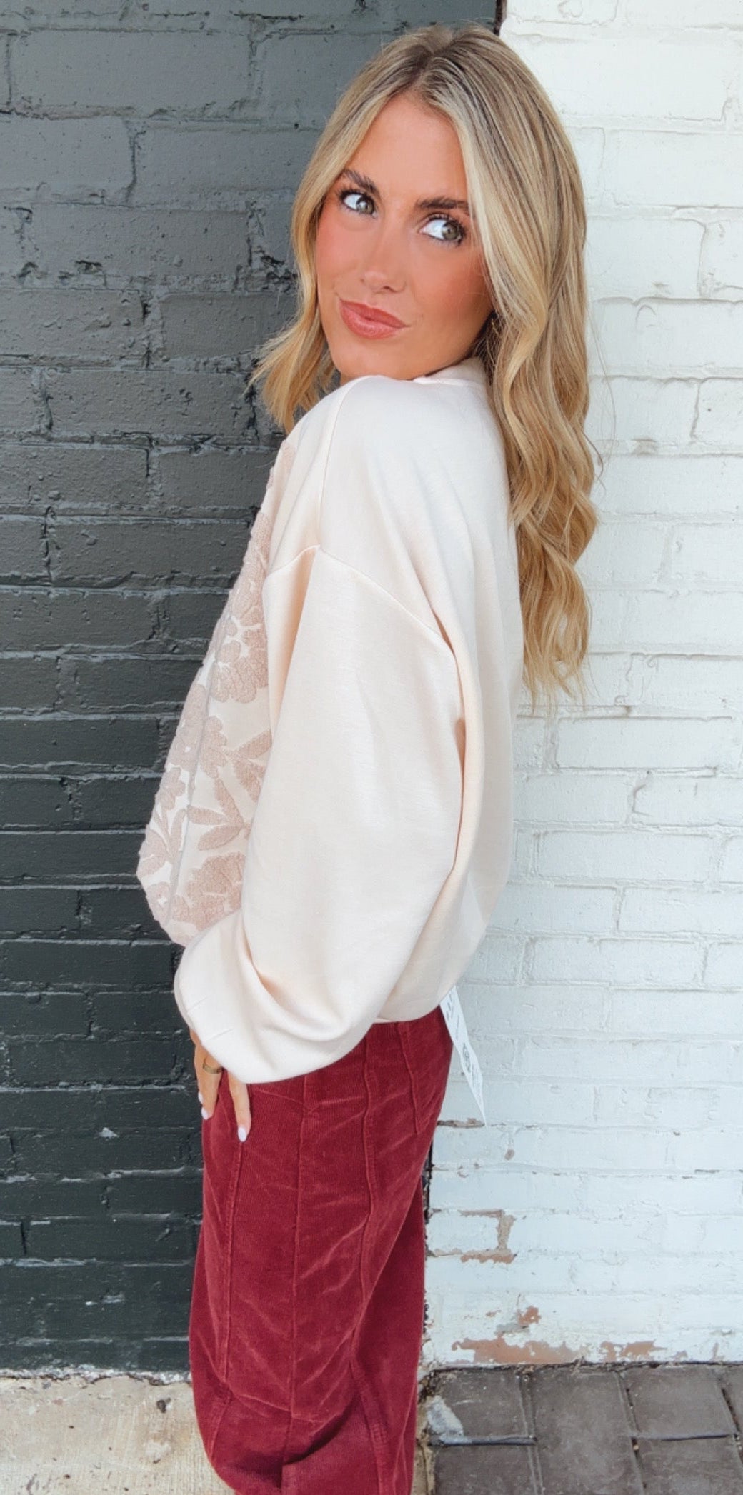 Floral Front Sweater