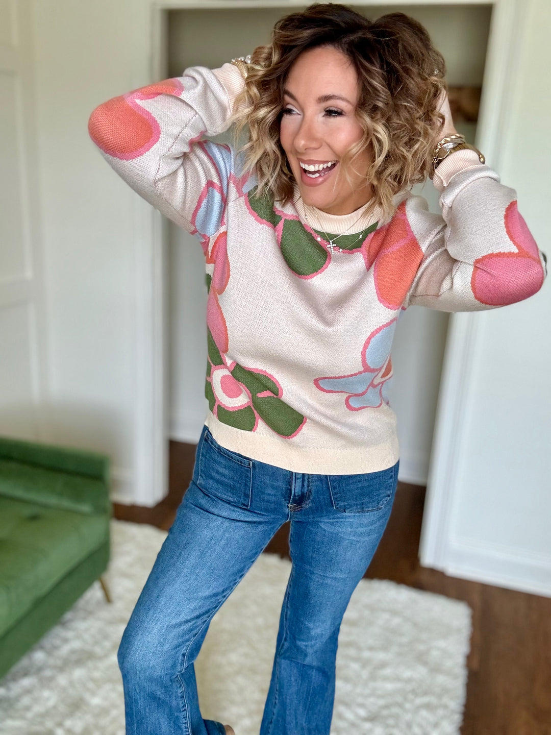 The Flattering Flower Knit Sweater