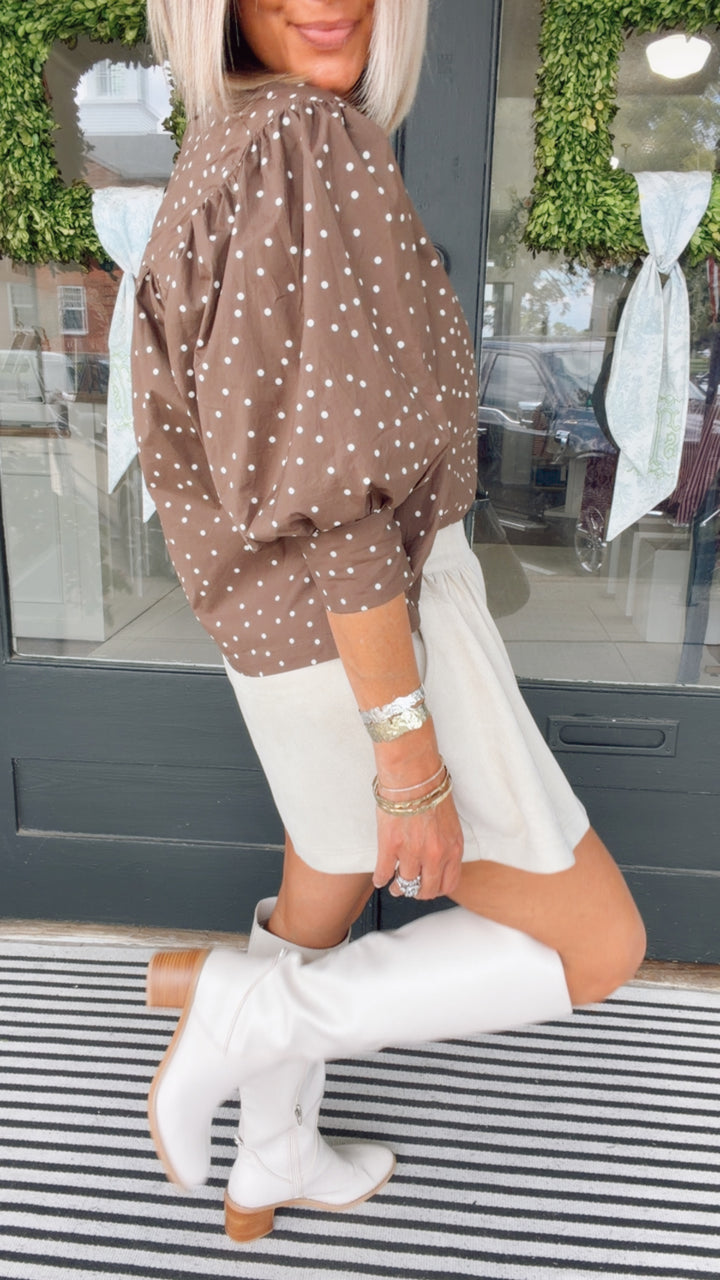 Soft Faux Suede Look Skort With Pockets