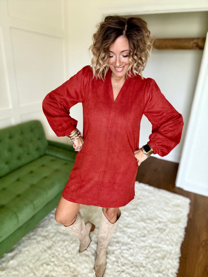 The Elise Suede Dress