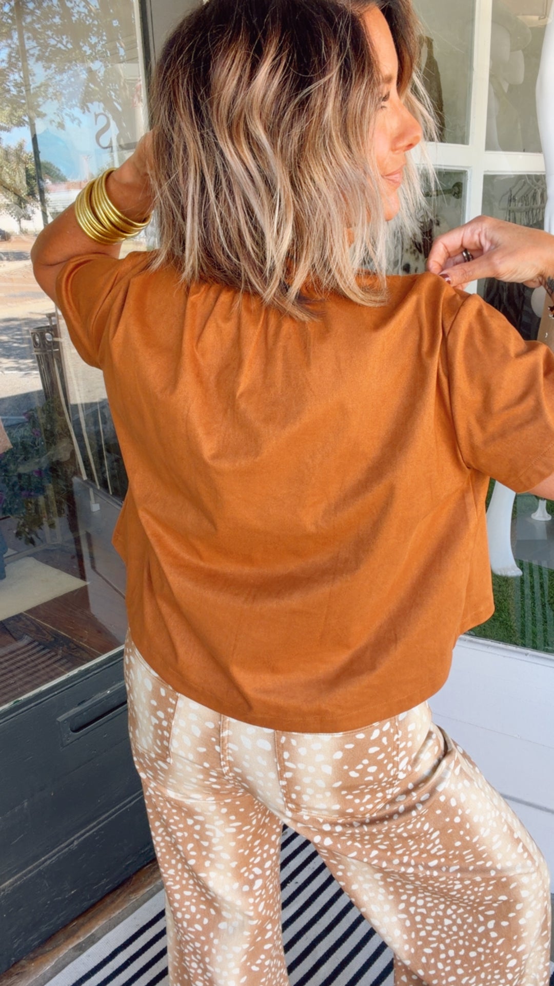 The Camel Suede Situation Top
