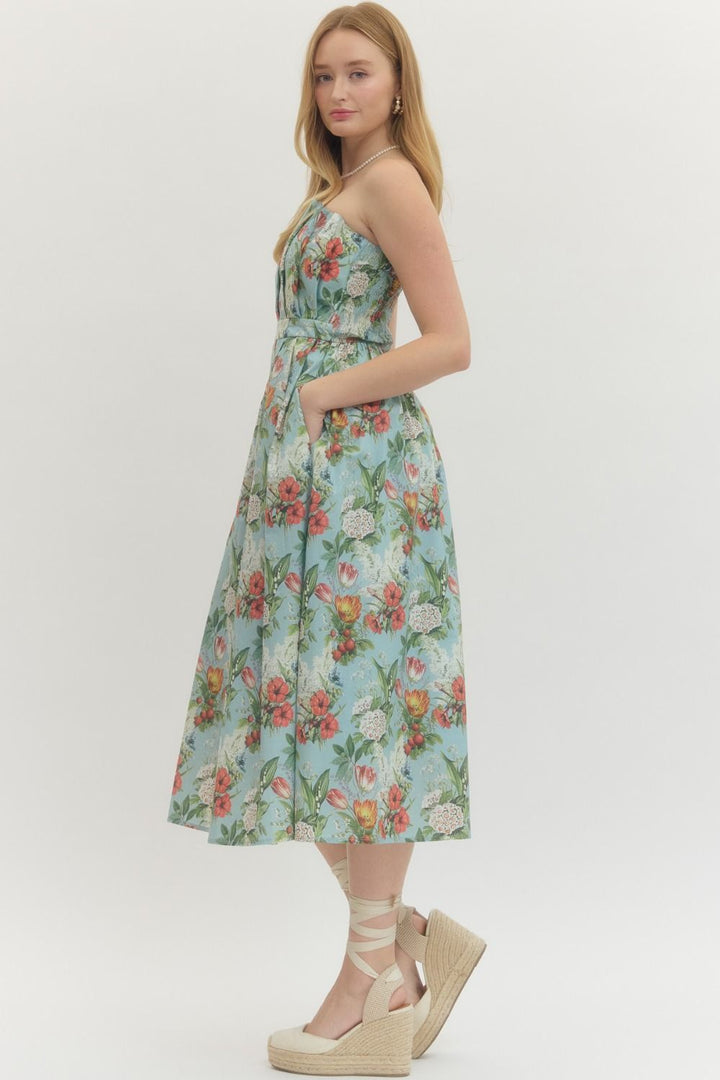 The Heirloom Garden Strapless Midi