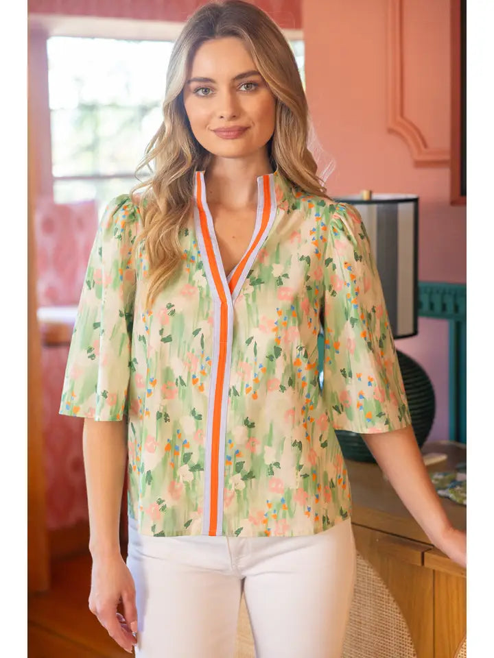 The Multistripe Floral Top