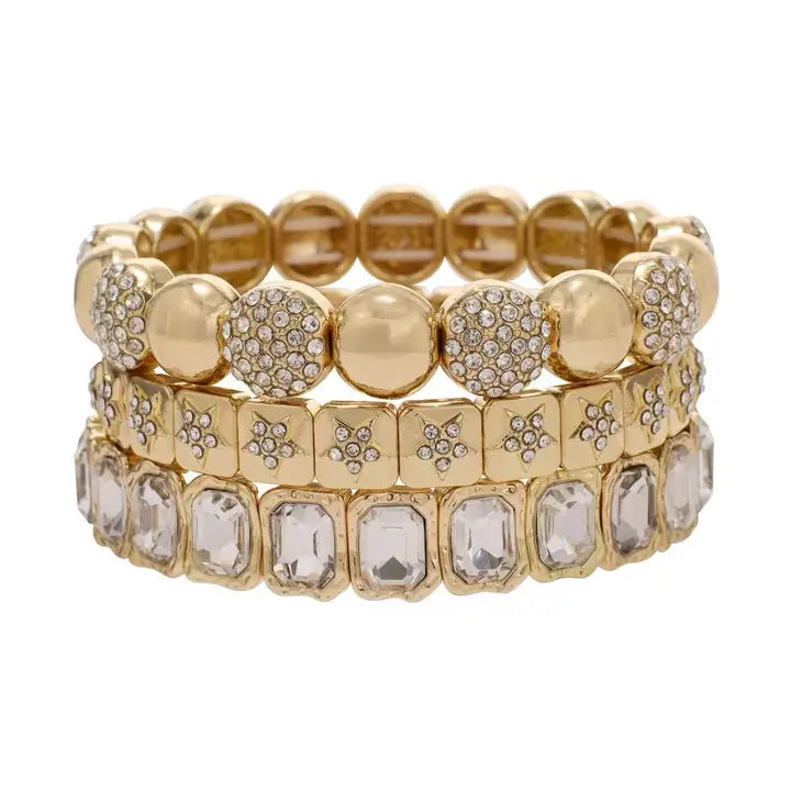 Radiant Gold Crystal Stack Set