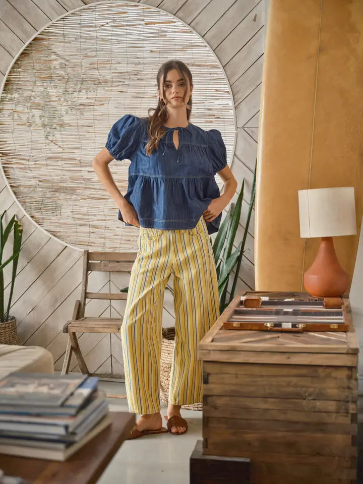 The Color Stripe Barrel Pant