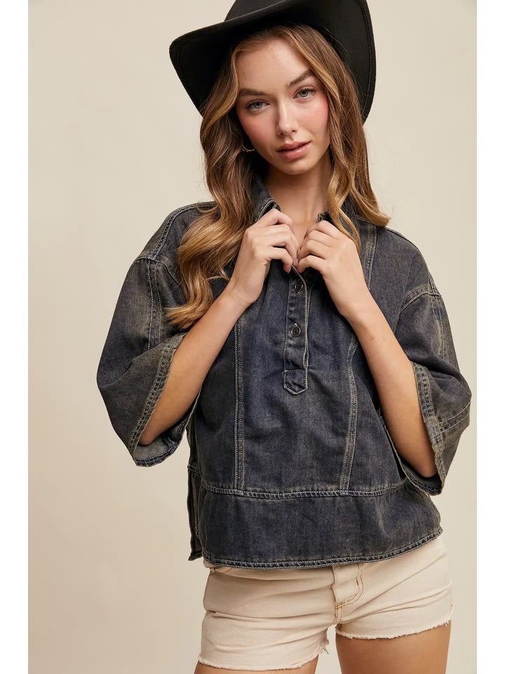 The Kara Denim Top