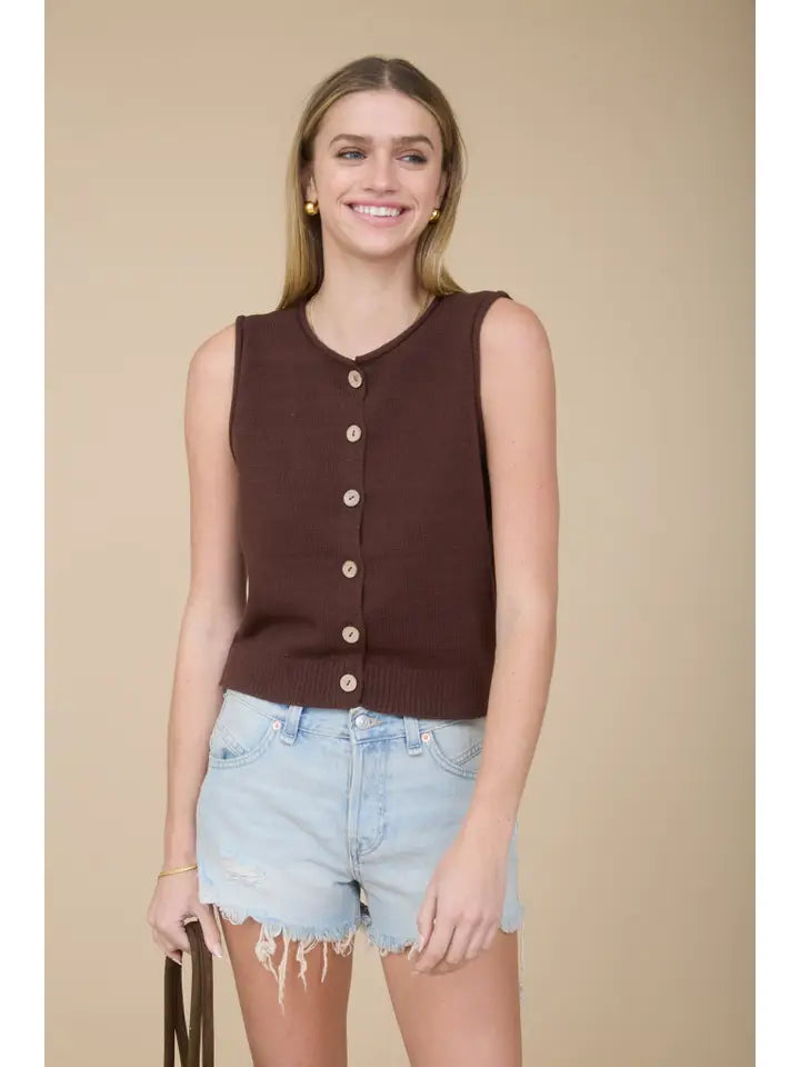 The Espresso Button Vest