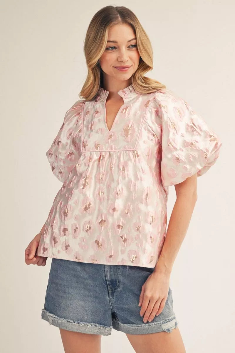 Blushing Petals Jacquard Top