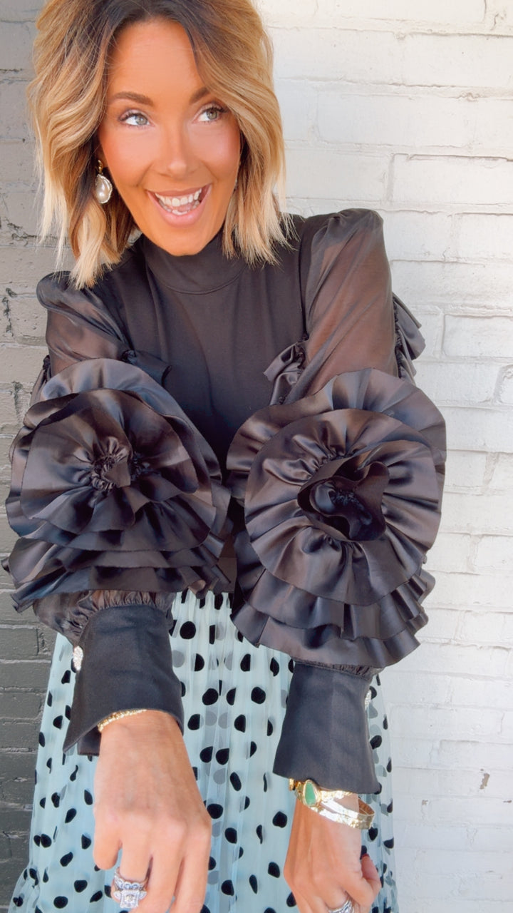 Rosette Ruffle Top