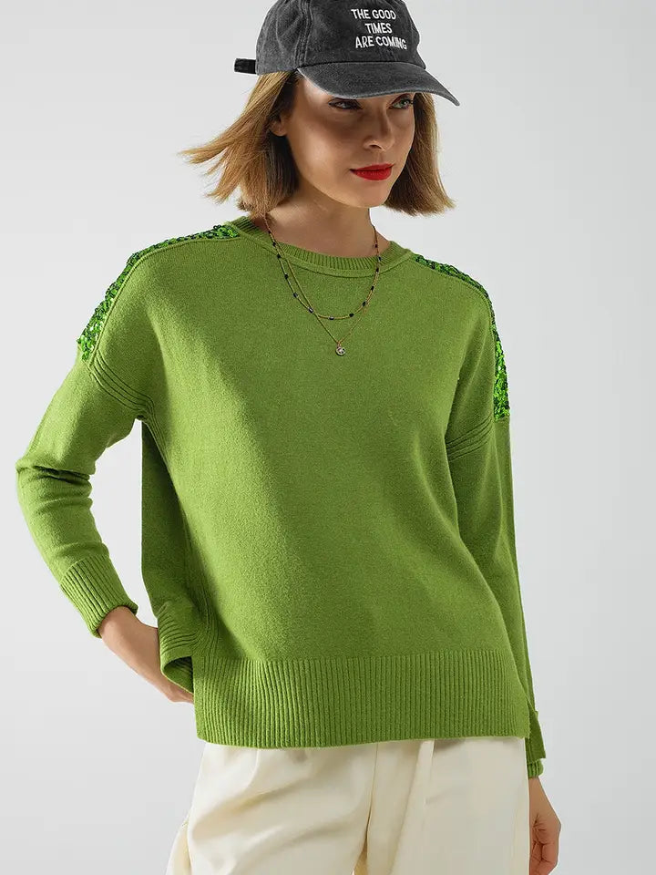 The Lime Light Sequin Sweater