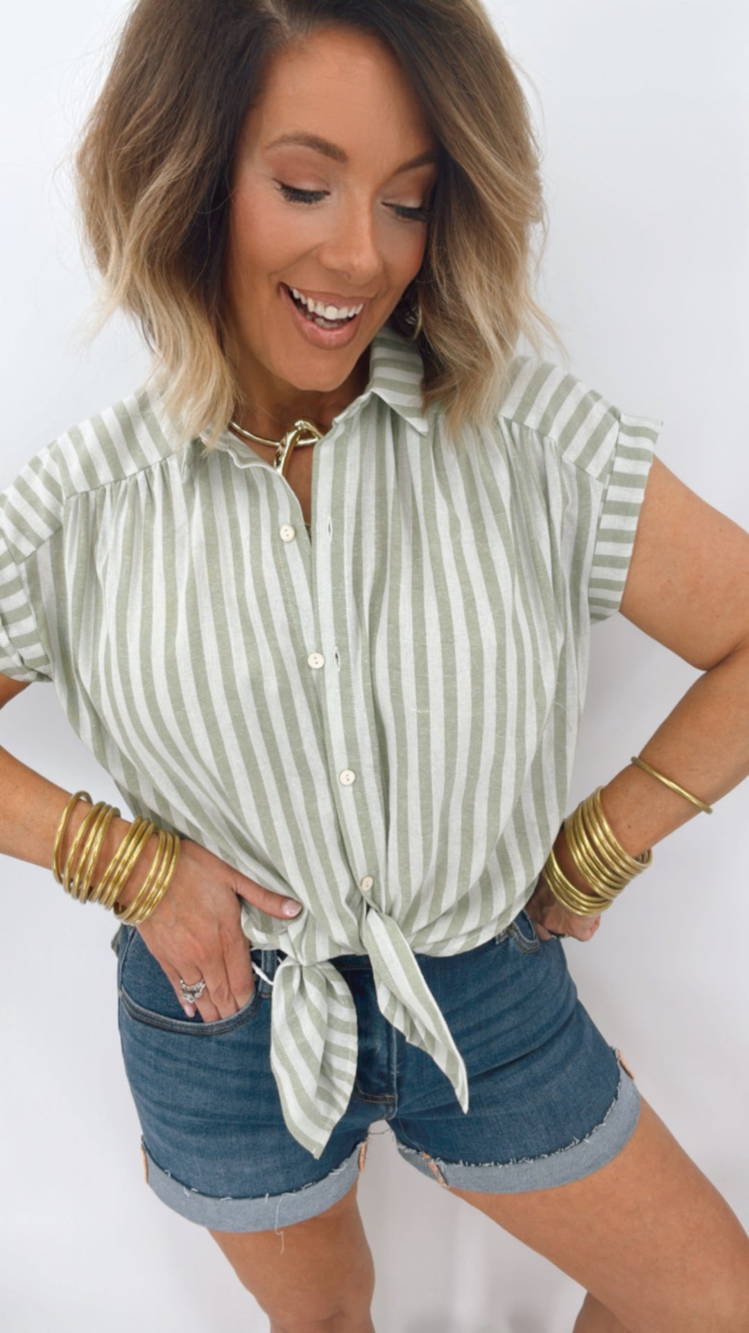 Summer Sage Button Up