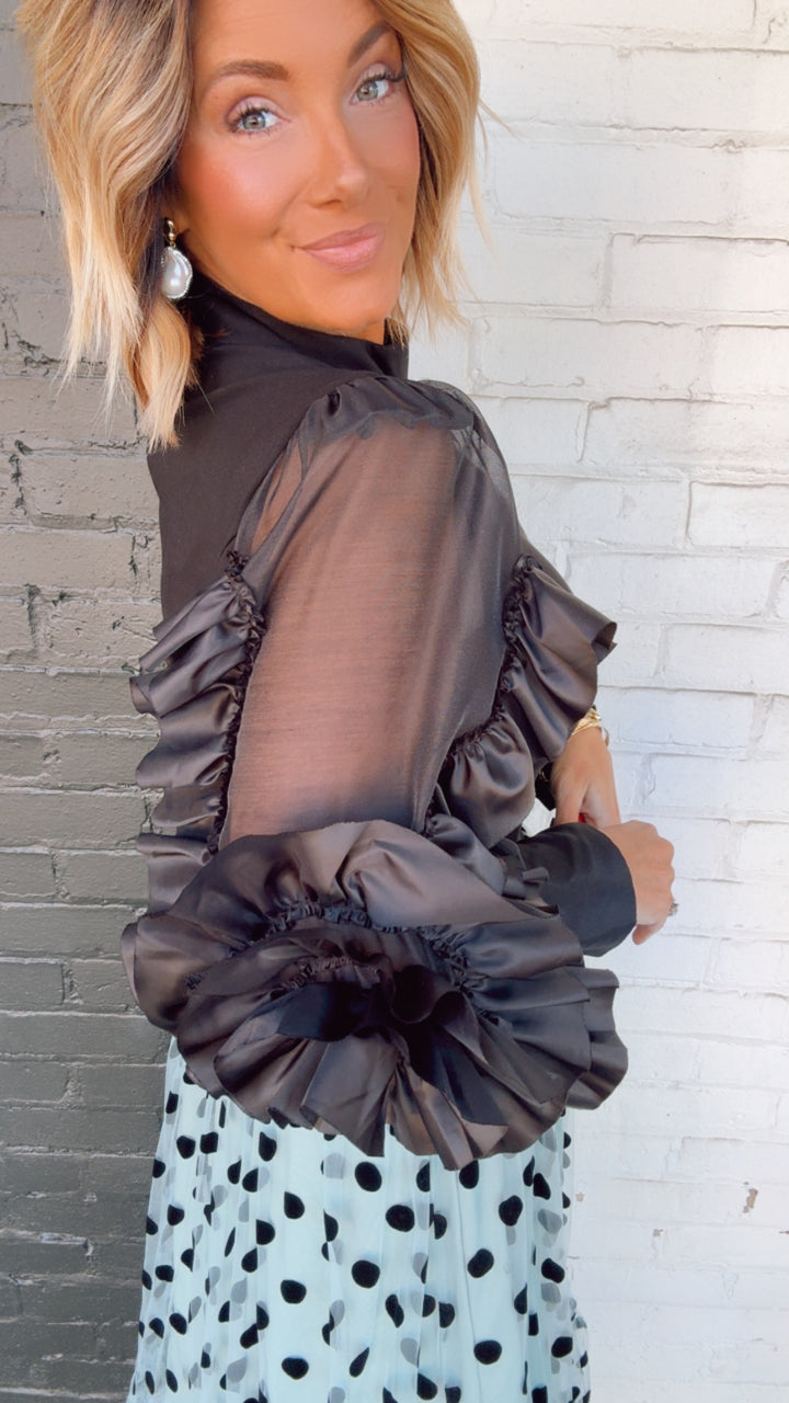 Rosette Ruffle Top
