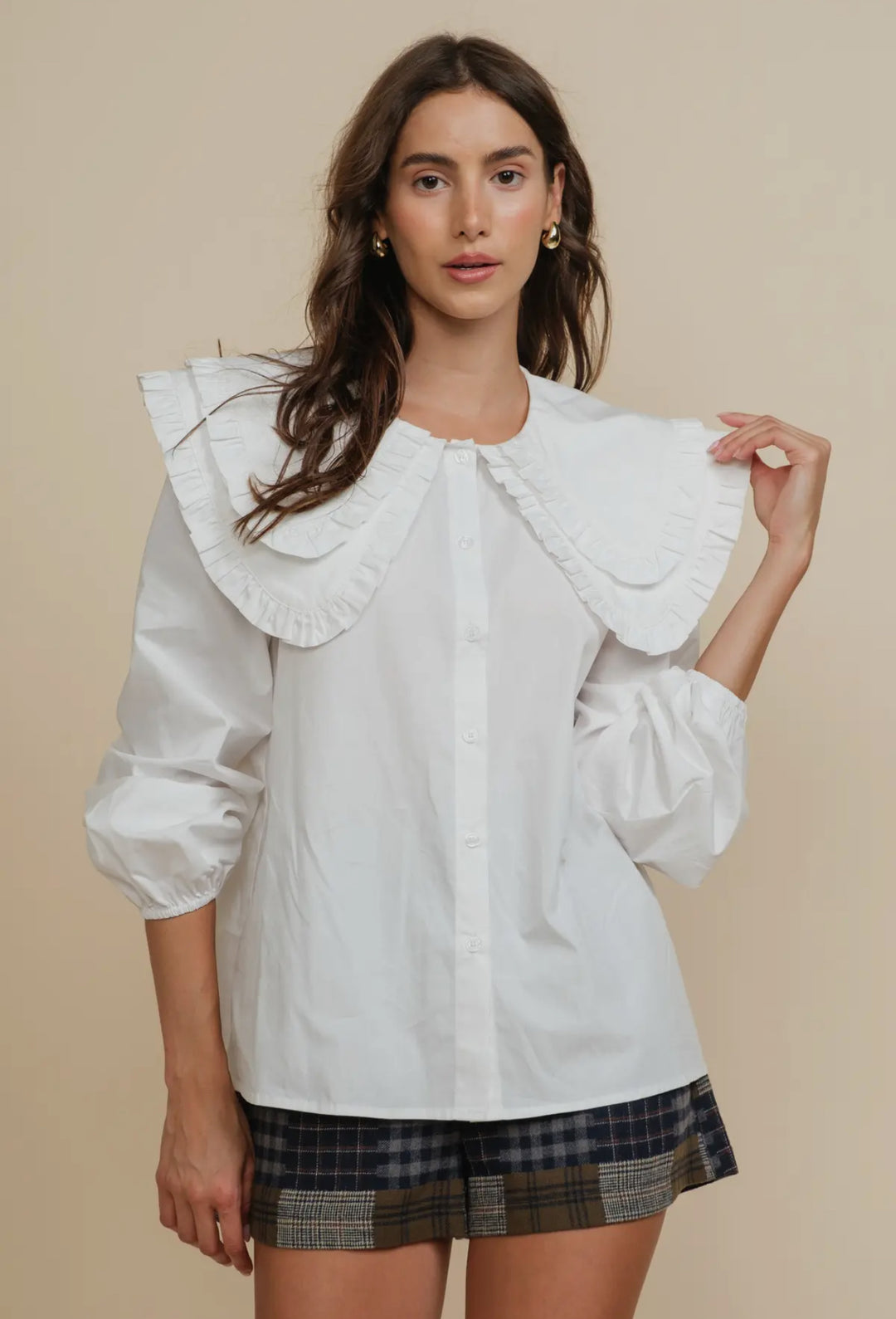 Double Ruffle Collar Top