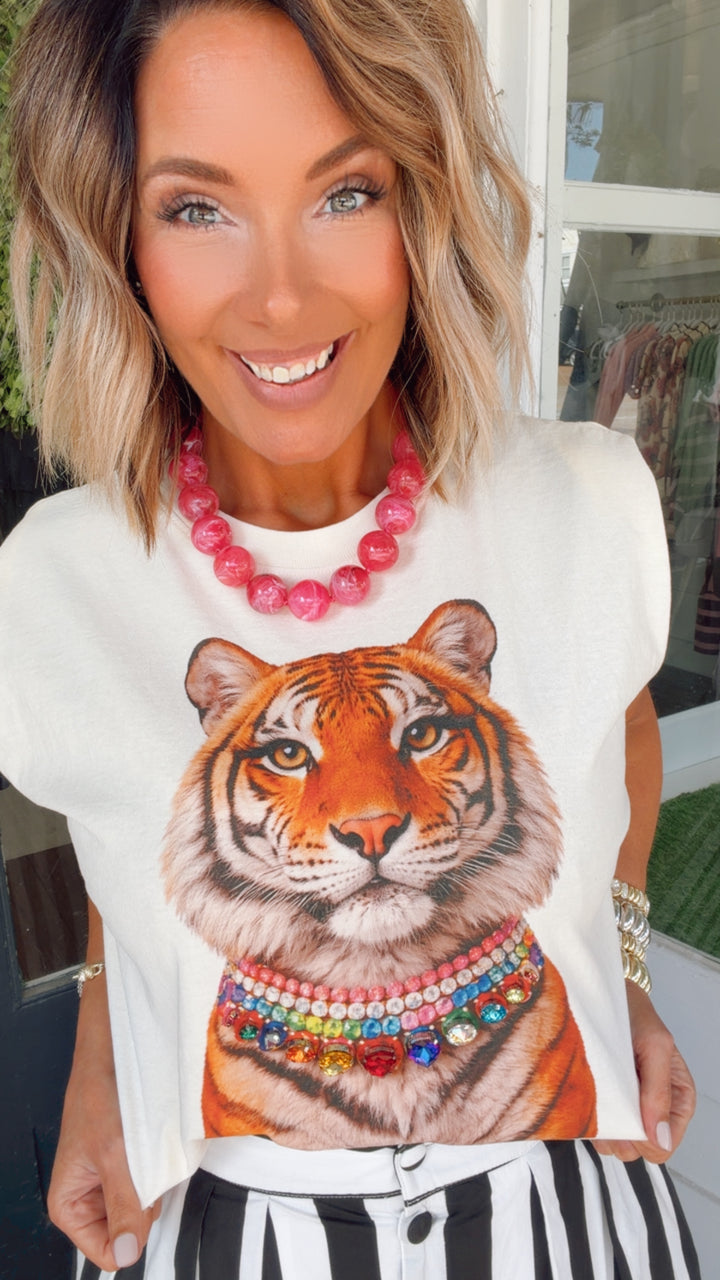 The Regal Tiger Jeweled Graphic Tank