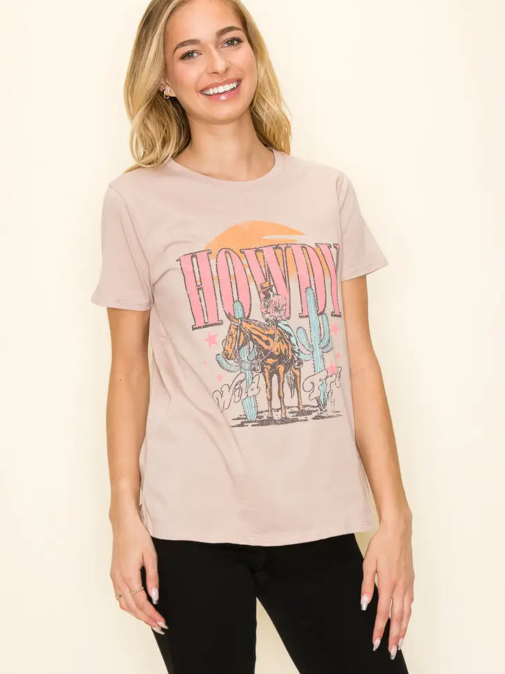 Howdy Cowboy Graphic Tee Top