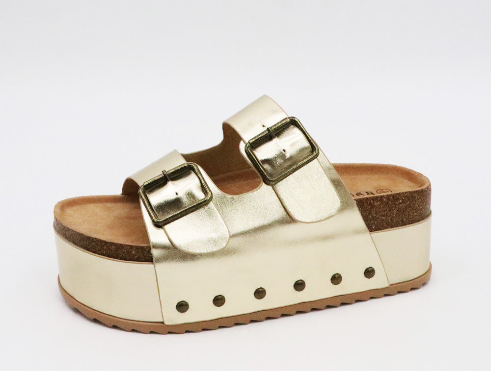 Platform Double Buckle Sandal