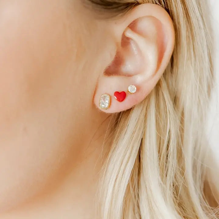 Kay Clear Gold Screwback Stud Earrings