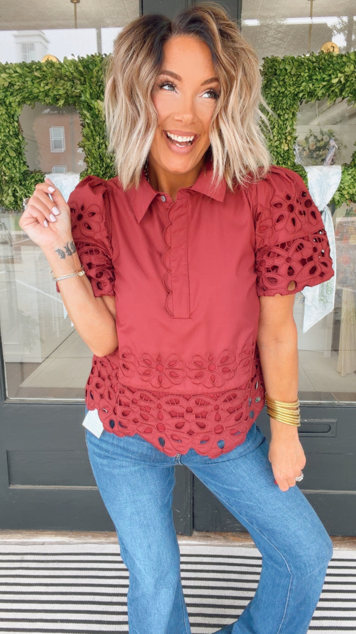 The Cabernet Charm Blouse
