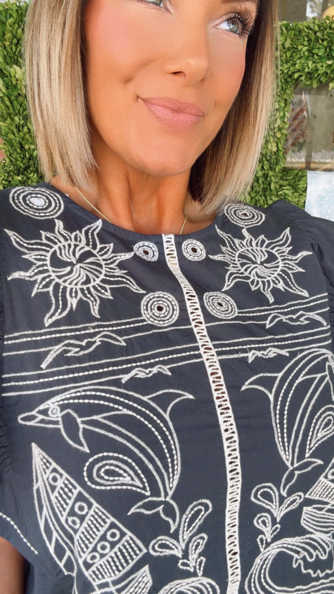 THML Navy Coast Breeze Blouse