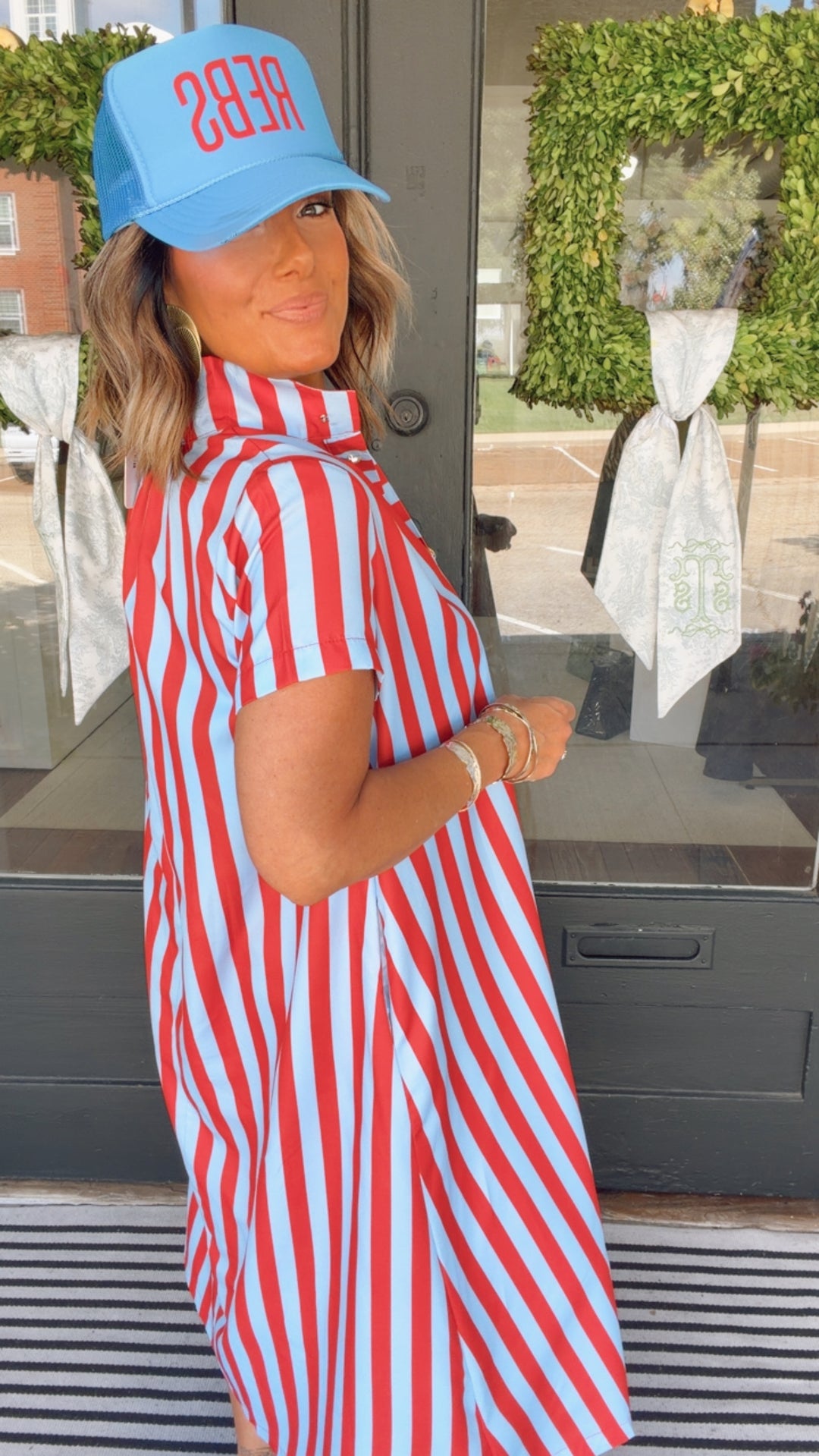 The Stripe Statement Midi Dress