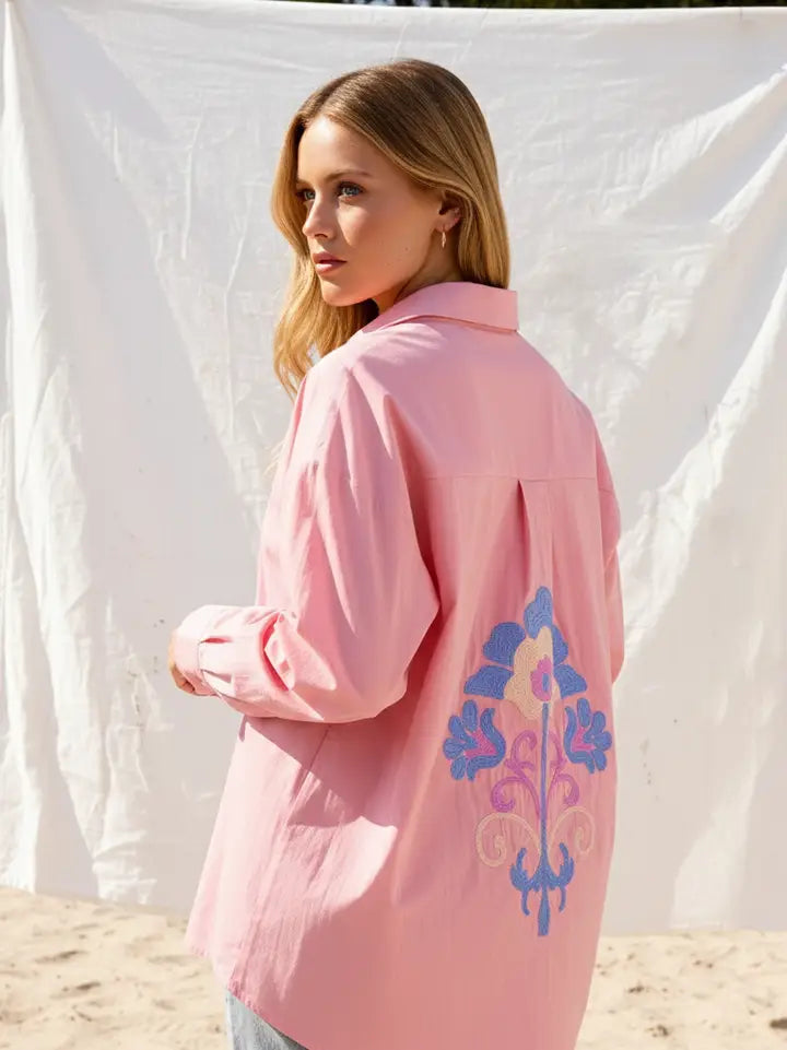 The Pink Petals Button Down