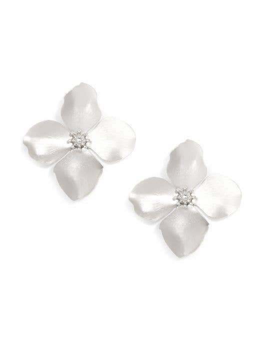 Matte 18k Gold-Plated Garden Party Statement Earring: Matte Gold