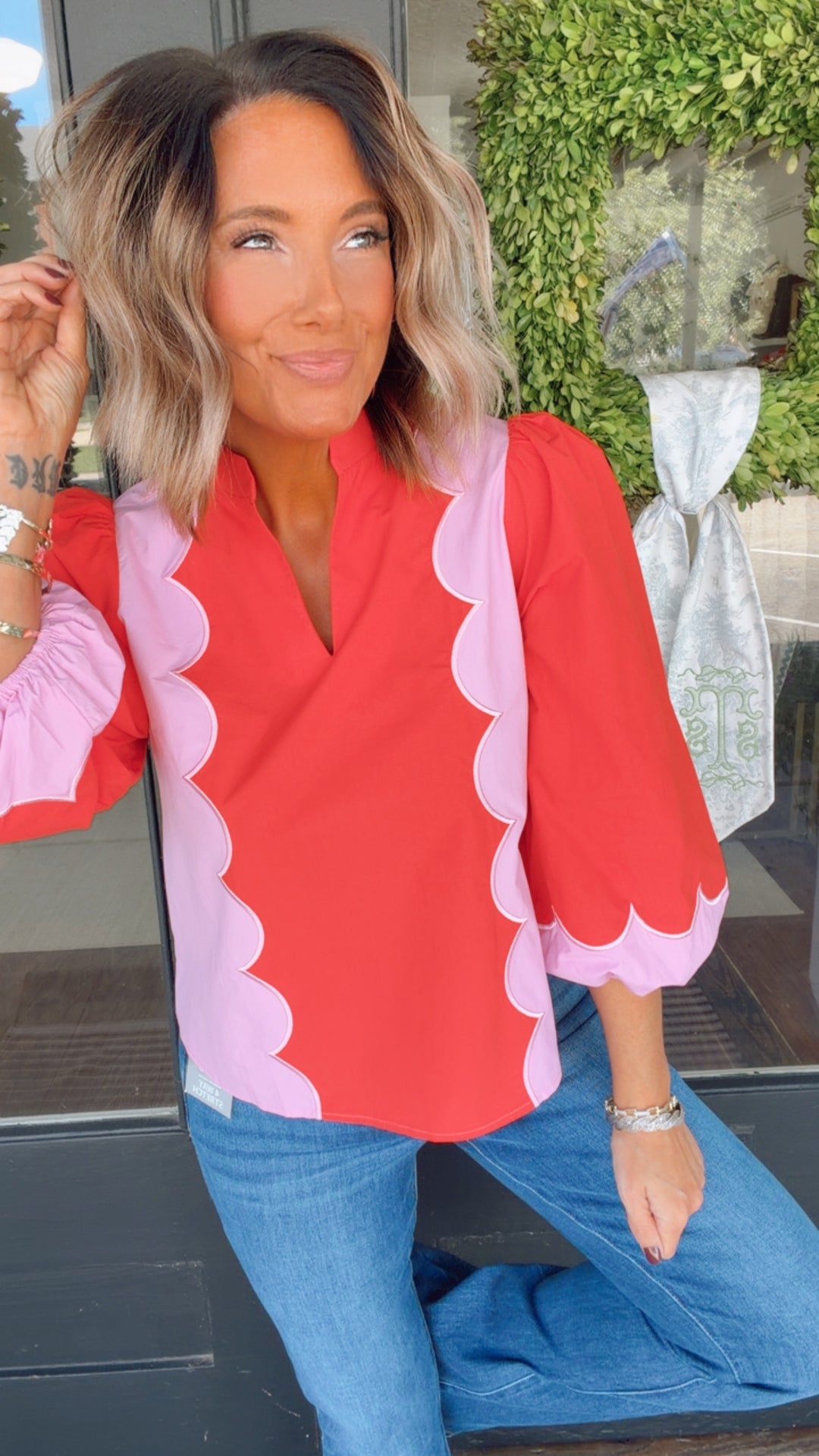 The Sweet on Scallops Colorblock Top